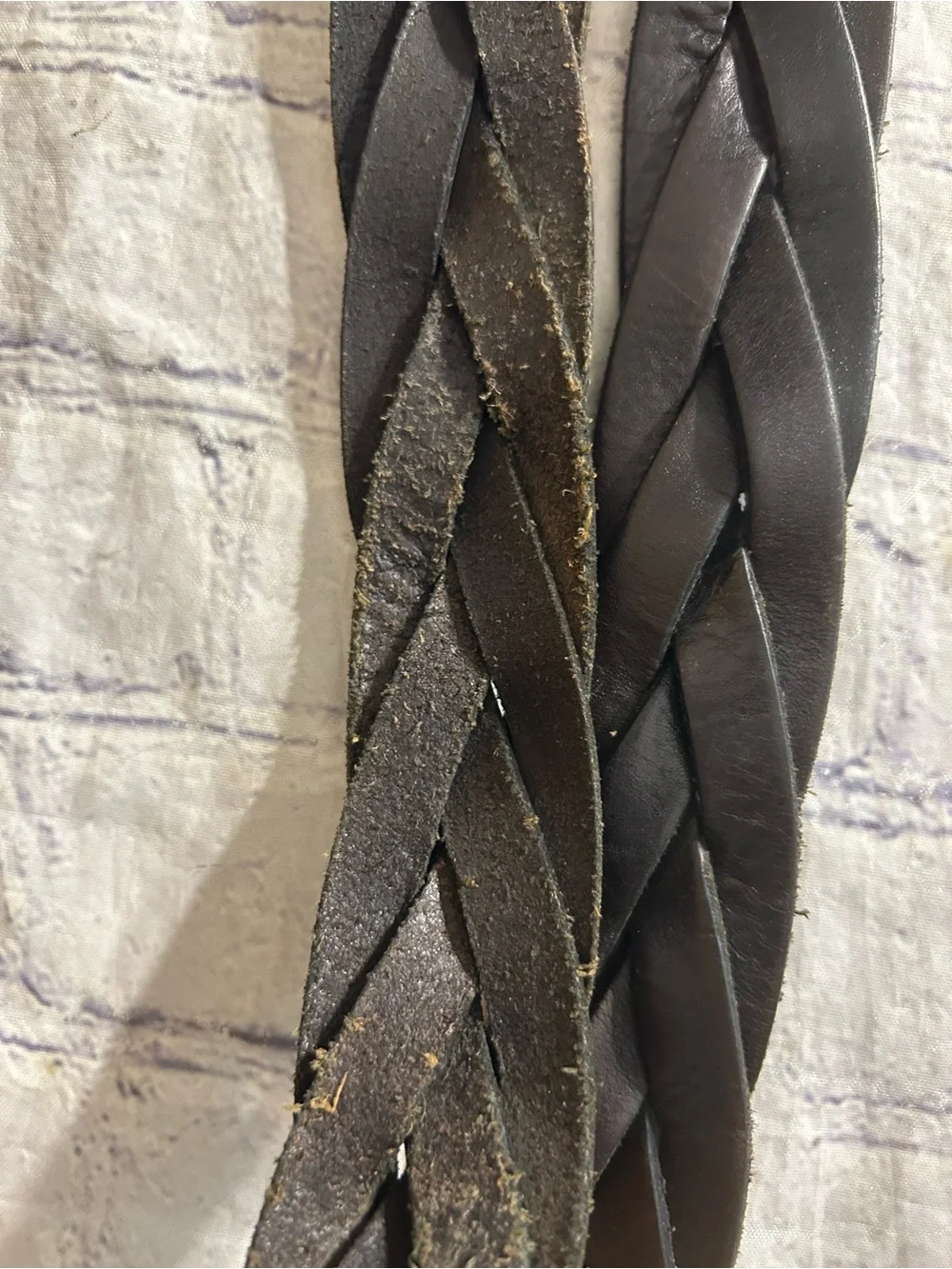 LAUREN RALPH LAUREN (2) BELTS BRAIDED CHUNKY ESPRESSO & PREPPY TAN/NAVY STRETCH